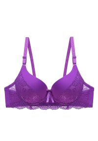 Intica - Biustonosz push-up z usztywnieniem i subtelnymi zdobieniami Veritchka. Kolor: fioletowy. Materiał: tkanina. Rodzaj stanika: push-up. Wzór: aplikacja