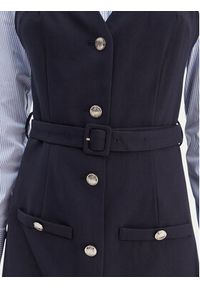 Morgan Sukienka koszulowa 261-RIVOL Granatowy Slim Fit. Kolor: niebieski. Materiał: syntetyk. Typ sukienki: koszulowe #4