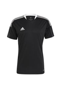 Adidas - Koszulka męska adidas Tiro 21 Training Jersey. Kolor: biały, wielokolorowy, czarny. Materiał: jersey