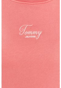 Tommy Jeans - Bluza bawełniana. Okazja: na co dzień. Typ kołnierza: bez kaptura. Kolor: różowy. Materiał: bawełna. Długość rękawa: długi rękaw. Długość: długie. Wzór: nadruk. Styl: casual #4
