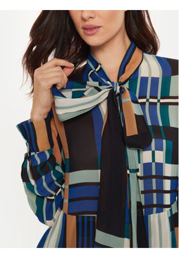 Sisley Sukienka koszulowa 4YBMLV065 Kolorowy Regular Fit. Materiał: wiskoza. Wzór: kolorowy. Typ sukienki: koszulowe