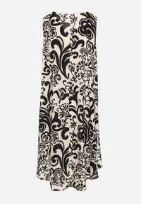 Born2be - Czarna Bawełniana Sukienka ze Wzorem Paisley Zirelia. Okazja: na co dzień. Typ kołnierza: dekolt w serek. Kolor: czarny. Materiał: bawełna. Wzór: paisley. Sezon: lato. Styl: casual #7
