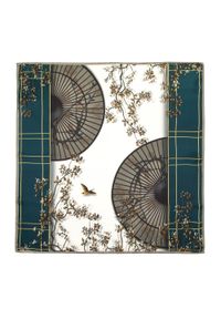 Wittchen - Damska apaszka jedwabna we wzory. Okazja: na spotkanie biznesowe. Kolor: wielokolorowy, kremowy, turkusowy. Materiał: jedwab. Wzór: gładki. Sezon: lato. Styl: elegancki, biznesowy #1