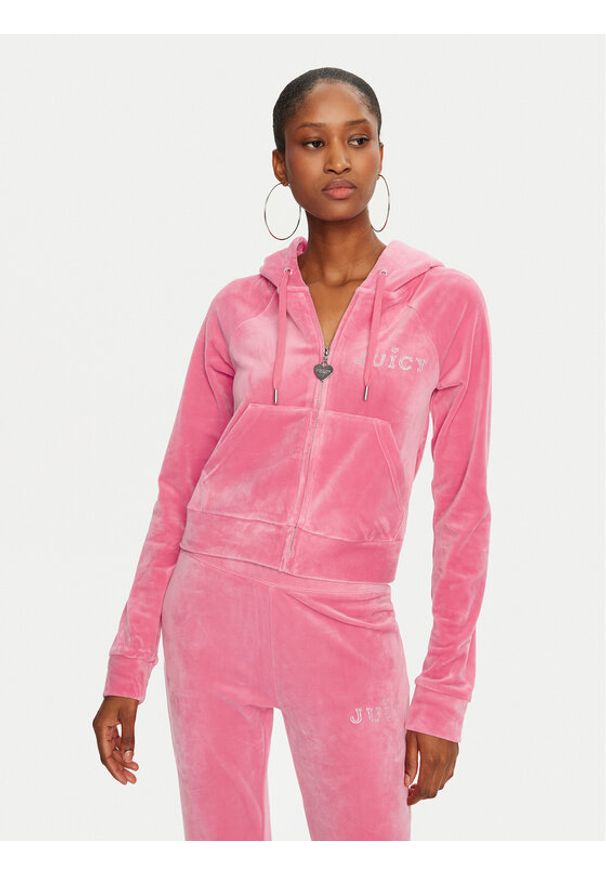 Juicy Couture Bluza Regal Madison JCBAS224828 Różowy Slim Fit. Kolor: różowy. Materiał: syntetyk