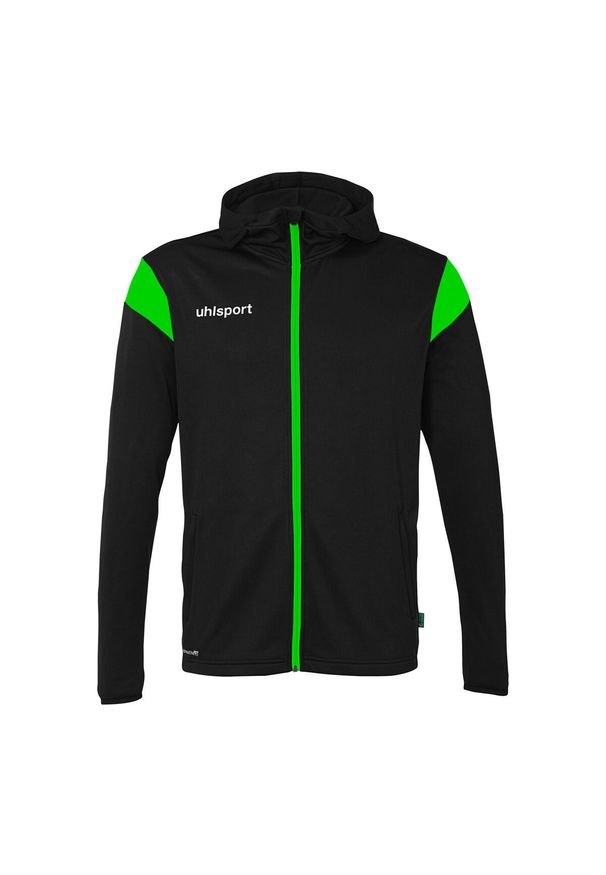 UHLSPORT - Bluza dresowa z kapturem Uhlsport Squad 27. Okazja: na uczelnię. Kolor: wielokolorowy, czarny, zielony. Materiał: dresówka. Styl: sportowy
