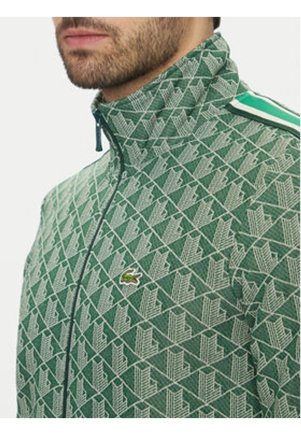 Lacoste Bluza SH1368 Zielony Regular Fit. Kolor: zielony. Materiał: bawełna, syntetyk