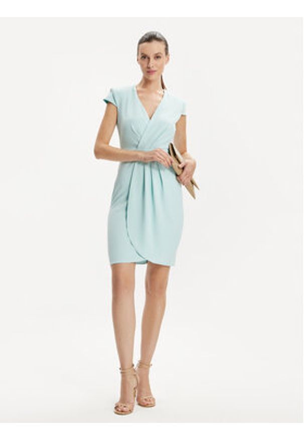 Rinascimento Sukienka koktajlowa CFC0117720003 Turkusowy Regular Fit. Kolor: turkusowy. Materiał: syntetyk. Styl: wizytowy