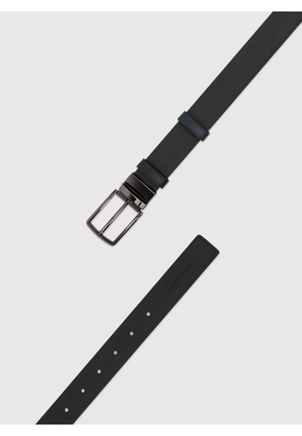 Pako Lorente - PAKO LORENTE – Dwustronny skórzany pasek męski. Materiał: skóra