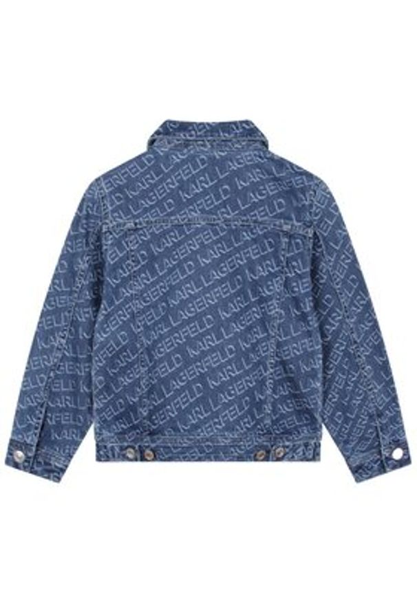 Karl Lagerfeld Kids Kurtka jeansowa Z26101 S Granatowy Regular Fit. Kolor: niebieski. Materiał: bawełna