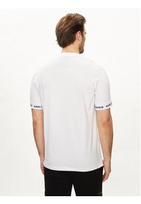 Karl Lagerfeld - KARL LAGERFELD T-Shirt 755023 542221 Biały Regular Fit. Typ kołnierza: dekolt w karo. Kolor: biały. Materiał: bawełna #5