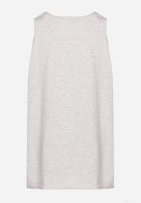 Born2be - Szara Bawełniana Koszulka Typu Tank Top Zianessa. Kolor: szary. Materiał: bawełna. Wzór: aplikacja
