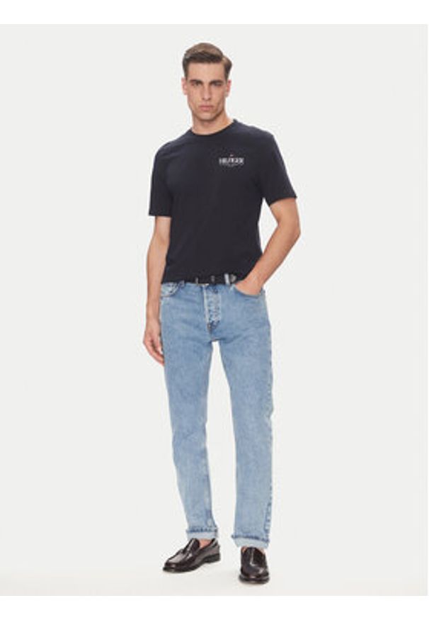 TOMMY HILFIGER - Tommy Hilfiger T-Shirt Stack MW0MW39355 Granatowy Regular Fit. Kolor: niebieski. Materiał: bawełna