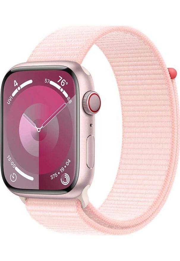 APPLE - Smartwatch Apple Watch 9 GPS + Cellular 45mm Pink Alu Sport Loop Różowy (MRMM3QP/A). Rodzaj zegarka: smartwatch. Kolor: różowy. Styl: sportowy