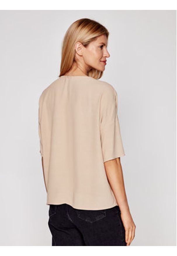 Samsoe & Samsoe - Samsøe Samsøe Bluzka Mains F00012102 Brązowy Oversize. Kolor: brązowy. Materiał: wiskoza