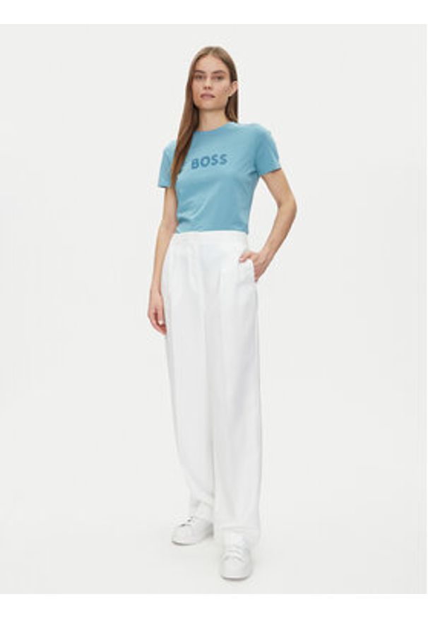 BOSS T-Shirt 50501139 Błękitny Regular Fit. Kolor: niebieski. Materiał: bawełna