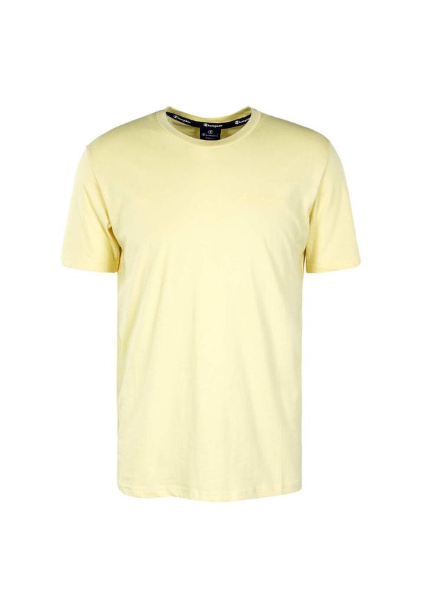 Champion - Koszulka T-shirt sportowa męska CHAMPION bawełna. Kolor: żółty. Materiał: bawełna. Sport: turystyka piesza