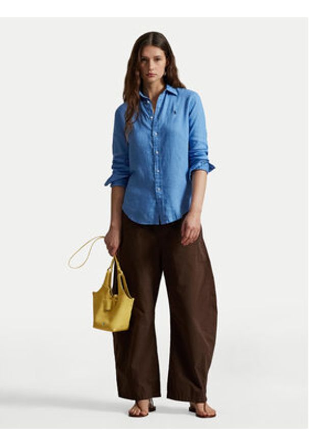 Polo Ralph Lauren Koszula 211970730510 Niebieski Regular Fit. Typ kołnierza: polo. Kolor: niebieski. Materiał: len