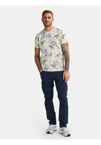 Petrol Industries T-Shirt M-1050-TSR655 Beżowy Regular Fit. Kolor: beżowy. Materiał: bawełna