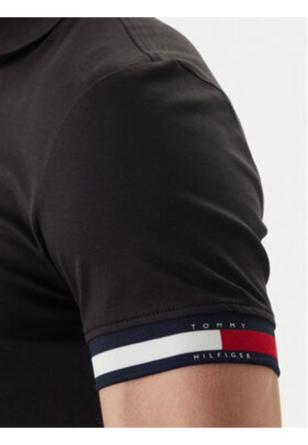 TOMMY HILFIGER - Tommy Hilfiger Polo MW0MW42743 Czarny Slim Fit. Typ kołnierza: polo. Kolor: czarny. Materiał: bawełna