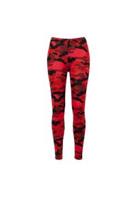 Urban Classics - Damskie Legginsy W Kamuflażu. Kolor: czerwony. Sport: turystyka piesza