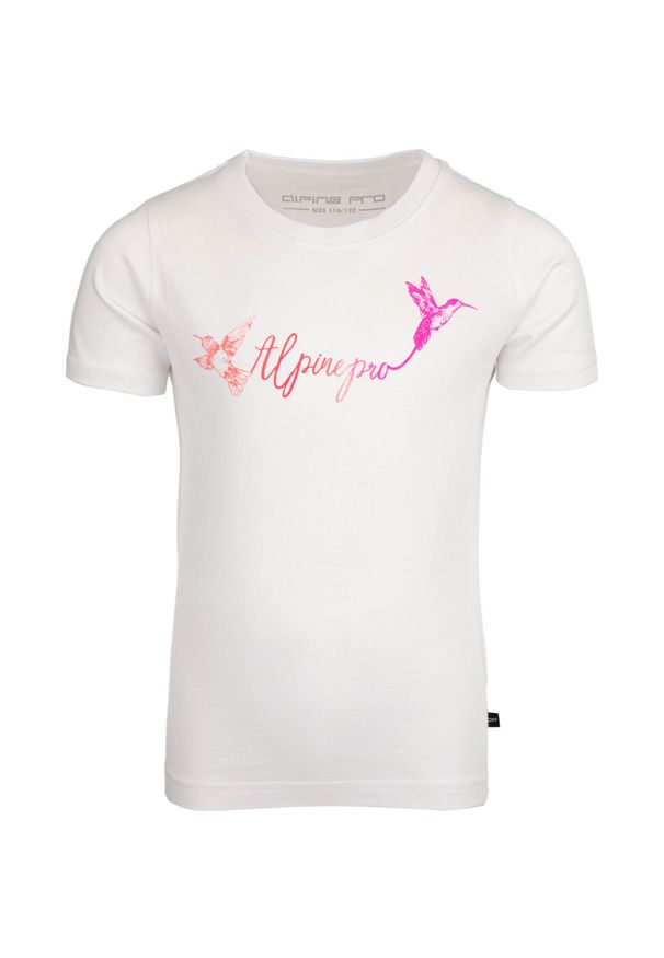 ALPINE PRO - Stylowy T-shirt dla dzieci Alpine Pro Nacco 104-110. Typ kołnierza: polo. Kolor: zielony. Materiał: bawełna. Styl: elegancki