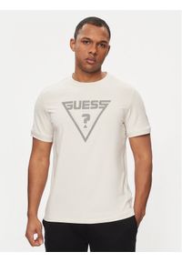 Guess T-Shirt Queencie Z4GI09 J1314 Beżowy Slim Fit. Kolor: beżowy. Materiał: bawełna