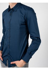 Antony Morato Koszula Super Slim | MMSL00375-FA450001 | Mężczyzna | Granatowy. Kolor: niebieski. Materiał: bawełna, elastan, poliamid #4