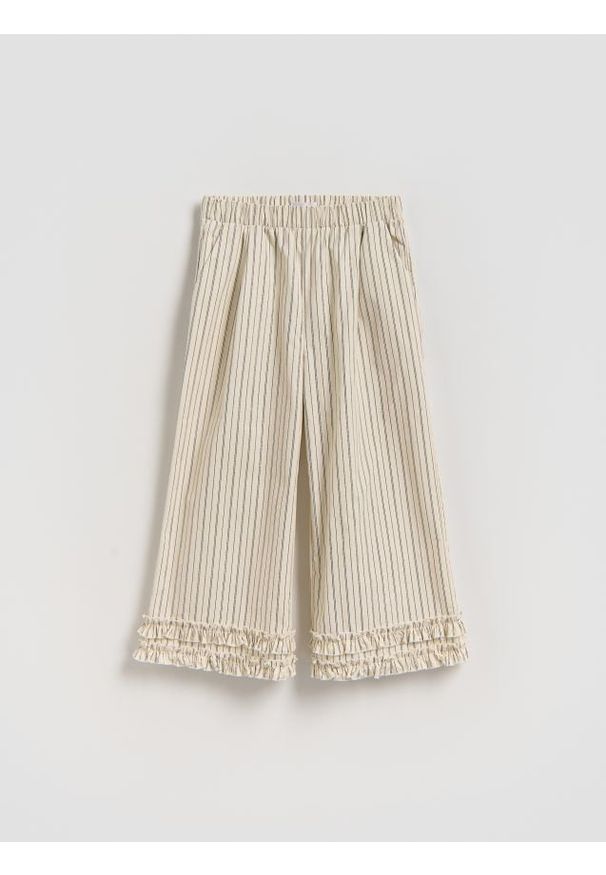 Reserved - Kuloty w paski - złamana biel. Materiał: bawełna. Wzór: paski