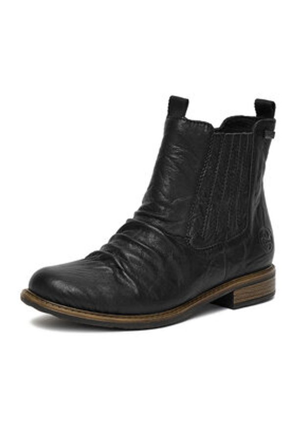 Rieker Botki 74855-00 Czarny. Kolor: czarny. Materiał: skóra