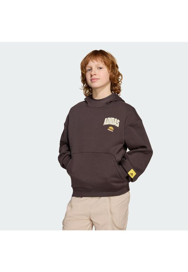 Adidas - Dziecięca bluza z kapturem adidas The Simpsons. Typ kołnierza: kaptur. Kolor: brązowy. Materiał: polar. Sport: joga i pilates