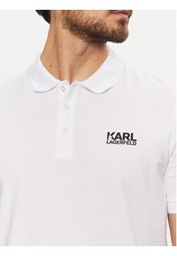 Karl Lagerfeld - KARL LAGERFELD Polo 745088 551235 Biały Regular Fit. Typ kołnierza: polo. Kolor: biały. Materiał: bawełna