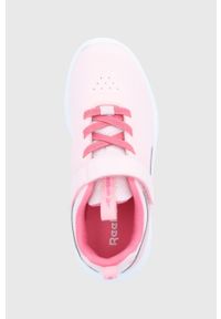 Reebok buty dziecięce REEBOK RUSH RUNNER GV9995 kolor różowy. Nosek buta: okrągły. Zapięcie: rzepy. Kolor: różowy. Materiał: guma #5