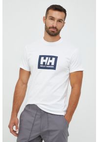 Helly Hansen t-shirt bawełniany kolor biały z nadrukiem 53285-096. Okazja: na co dzień. Kolor: biały. Materiał: bawełna. Wzór: nadruk. Styl: casual #5