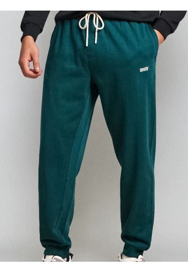 Sinsay - Spodnie dresowe - zielony. Kolor: zielony. Materiał: dresówka