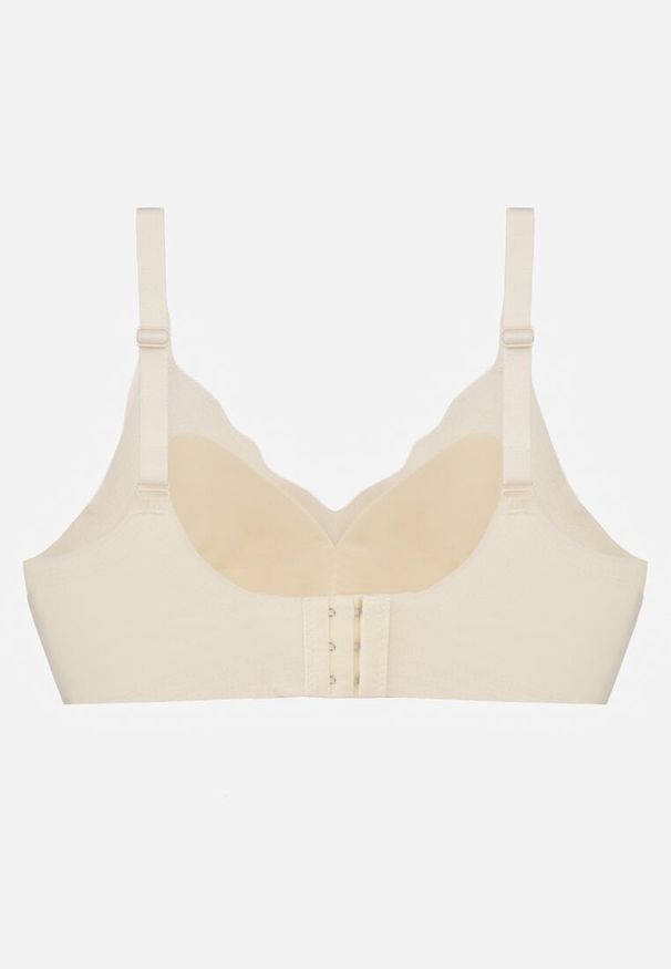 Renee - Jasnobeżowy Bezszwowy Biustonosz z Usztywnieniem Bez Fiszbin Zeritha. Kolor: beżowy. Materiał: tkanina