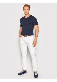 Polo Ralph Lauren T-Shirt 710671453091 Granatowy Custom Slim Fit. Typ kołnierza: polo. Kolor: niebieski. Materiał: bawełna
