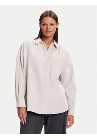 Vero Moda Koszula Sanne 10317194 Beżowy Oversize. Kolor: beżowy. Materiał: syntetyk