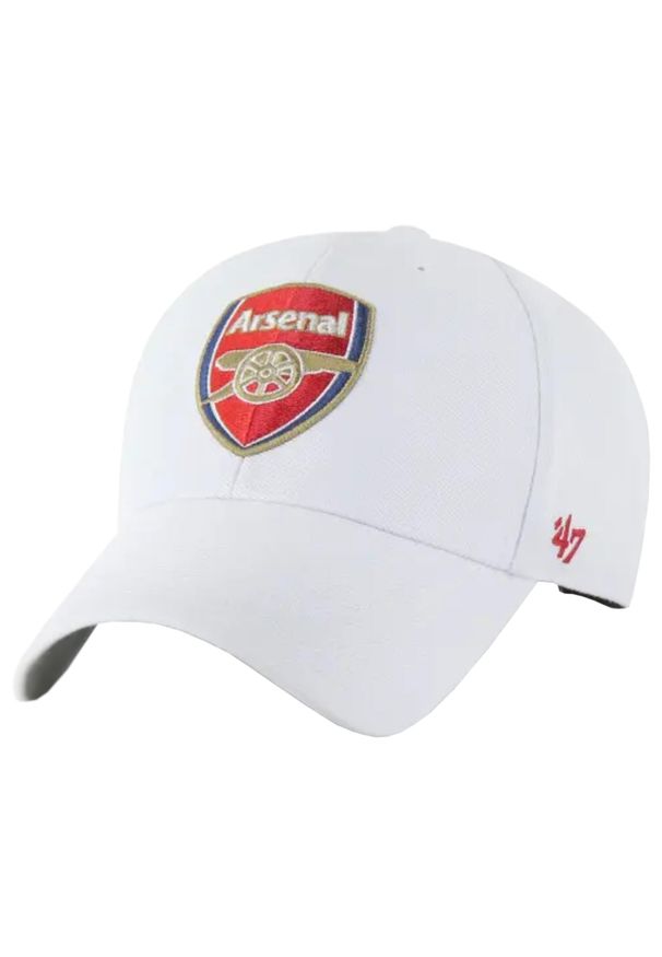 47 Brand - Czapka z daszkiem męska Arsenal FC MVP Cap. Kolor: biały. Materiał: wełna