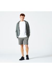 DOMYOS - Bluza z kapturem męska Domyos Gym & Pilates. Typ kołnierza: kaptur. Kolor: wielokolorowy, zielony, brązowy. Materiał: materiał. Sport: joga i pilates #2