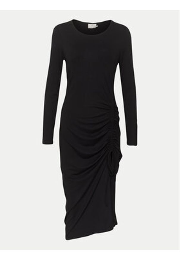 Kaffe Sukienka codzienna Becca 10508889 Czarny Slim Fit. Okazja: na co dzień. Kolor: czarny. Materiał: wiskoza. Typ sukienki: proste. Styl: casual