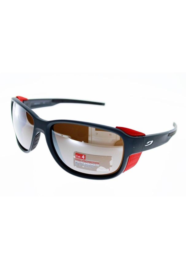 JULBO - Okulary przeciwsłoneczne sportowe górskie Julbo MONTEBIANCO 2 SPECTRON 4. Kolor: szary, czerwony, wielokolorowy. Materiał: materiał
