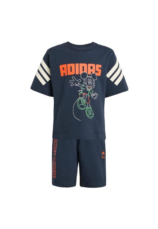 Adidas - Zestaw Disney Mickey Mouse Tee Kids. Kolor: wielokolorowy, pomarańczowy, żółty, biały, fioletowy. Wzór: motyw z bajki