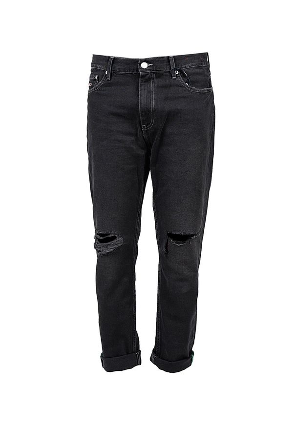 TOMMY HILFIGER - Tommy Jeans Jeansy "Dad Jean" | DM0DM11887 | Dad Jean | Mężczyzna | Czarny. Okazja: na co dzień. Kolor: czarny. Wzór: aplikacja. Styl: casual