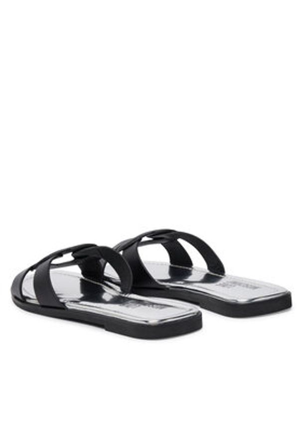 Love Moschino - LOVE MOSCHINO Klapki JA28092G0OIAX000 Czarny. Kolor: czarny. Materiał: skóra