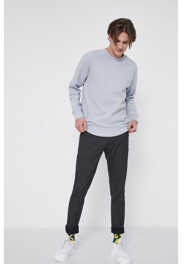 medicine - Medicine - Bluza bawełniana Basic. Okazja: na co dzień. Kolor: niebieski. Materiał: bawełna. Wzór: gładki. Styl: casual