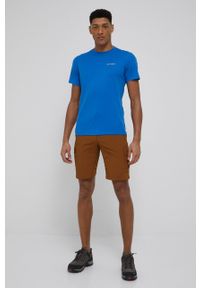columbia - Columbia T-shirt sportowy Zero Rules gładki. Kolor: niebieski. Materiał: skóra, dzianina, materiał. Wzór: gładki. Styl: sportowy