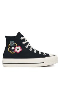 Converse Trampki Chuck Taylor All Star Lift Platform Floral Patchwork A15534C Czarny. Kolor: czarny. Materiał: materiał. Obcas: na platformie