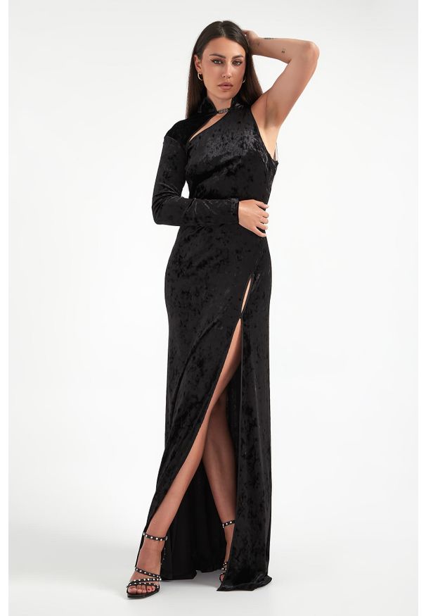 Versace Jeans Couture - Sukienka welurowa VERSACE JEANS COUTURE. Materiał: welur