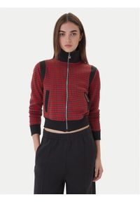 Adidas - adidas Bluza Houndstooth JY3461 Czerwony Regular Fit. Kolor: czerwony. Materiał: bawełna