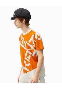 Kenzo - KENZO - Koszulka z logo Sport. Kolor: beżowy. Materiał: bawełna. Wzór: aplikacja, nadruk. Styl: sportowy #2